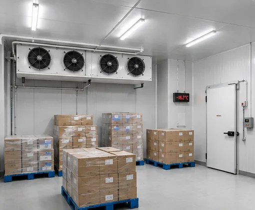 Chambre froide équipée d'une solution de surveillance IOT Lynk